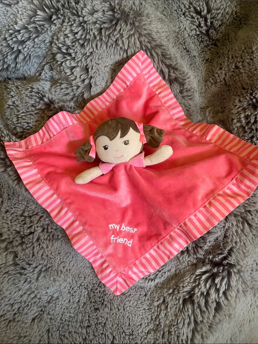 Garanimals My Best Friend Girl Brown Hair & Eyes Baby Doll Security Blanket